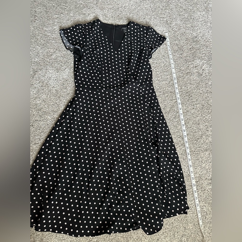 Ann Taylor Black Flutter Sleeve Midi Dress
